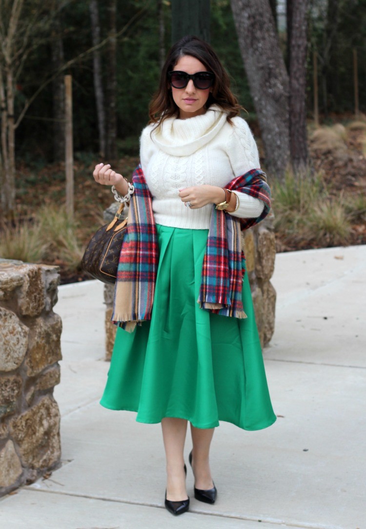 Holiday Outfit and plaid scarf