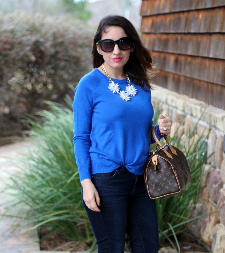 Francesca's white and gold statement necklace