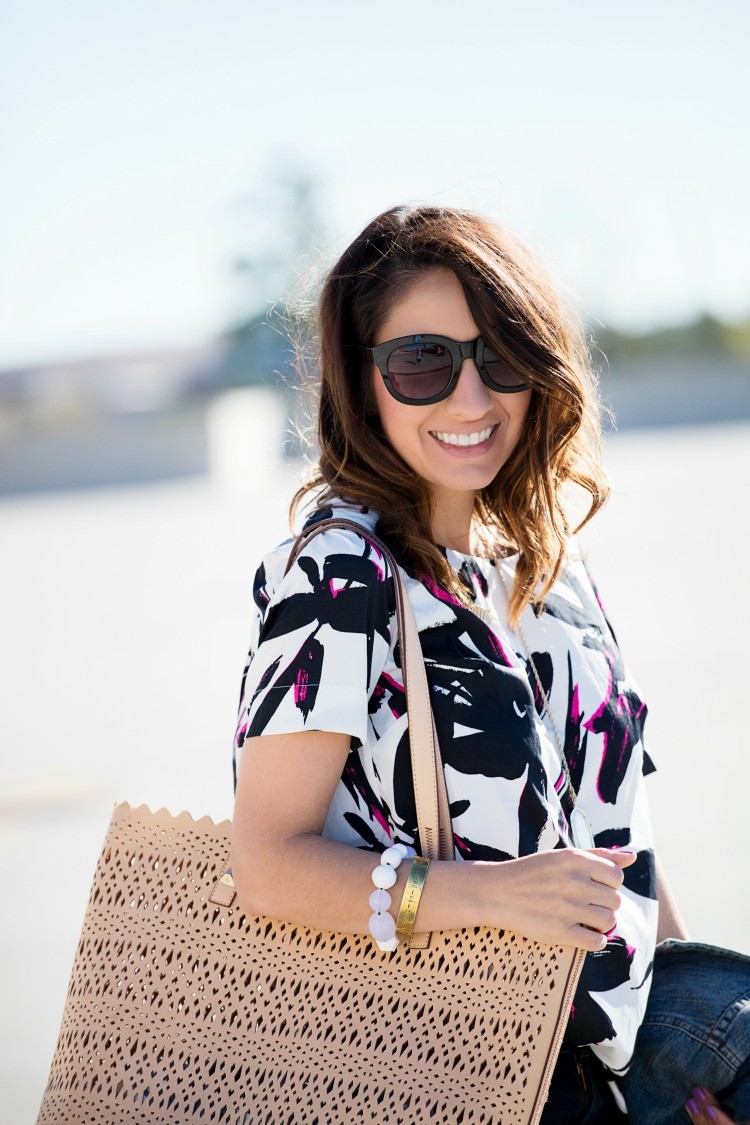 Pink & Black Abstract Top - Pretty In Her Pearls