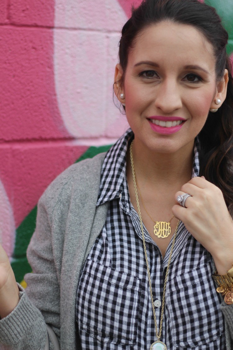 Petite Fashion Blog, Pretty In Her Pearls, Houston style, monogramed necklace