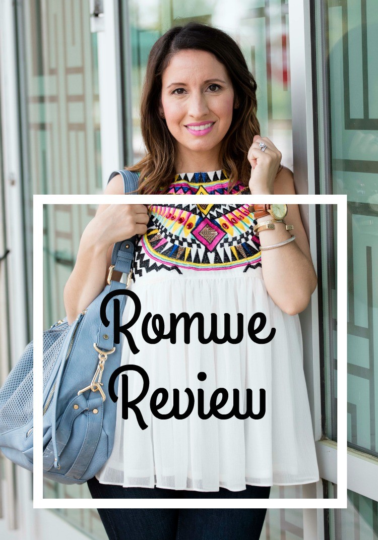 Romwe Review + White Sleeveless Geometric Tribal Print Chiffon Dress + Romwe Review