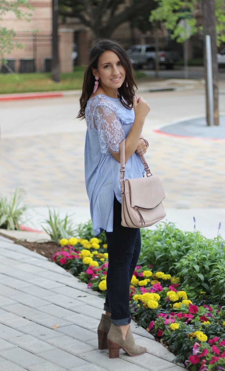 Perfect Spring Top With Lace Detail - Pretty In Her Pearls