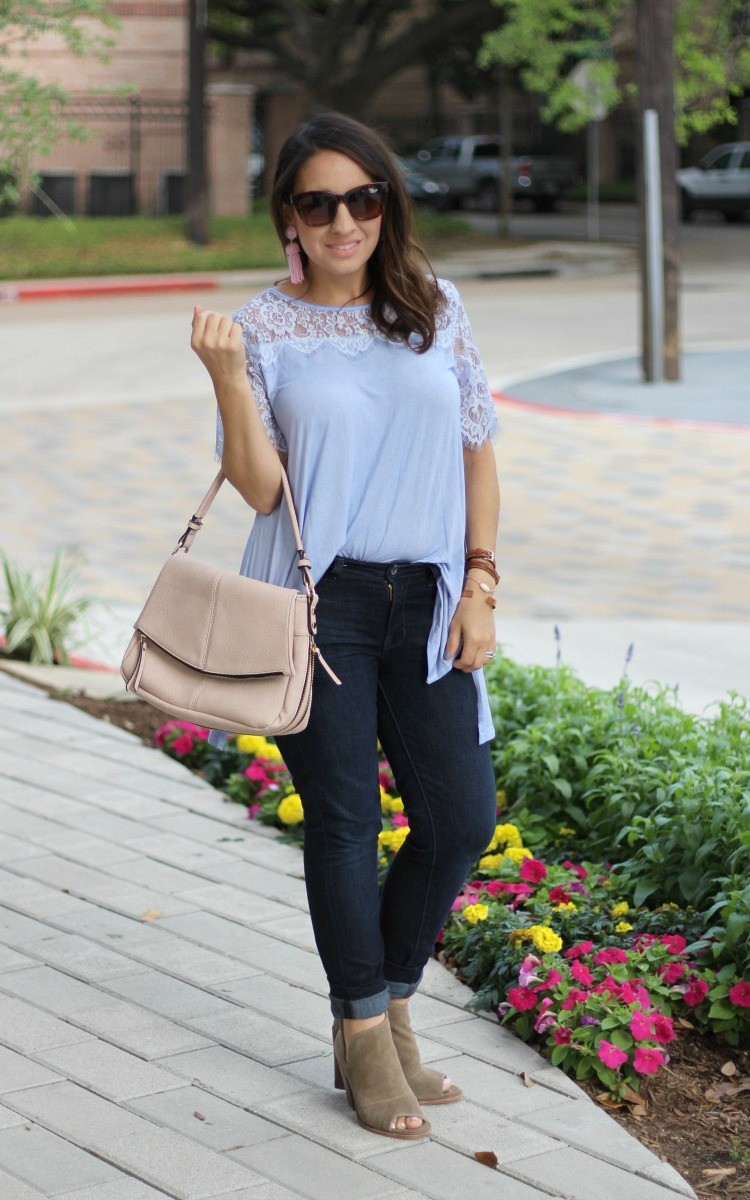 Perfect Spring Top With Lace Detail - Pretty In Her Pearls