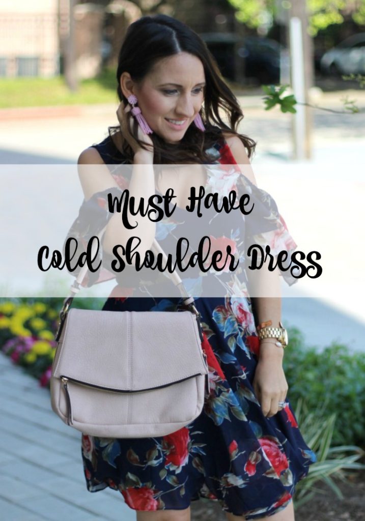Floral Cold Shoulder Dress - Pretty In Her Pearls