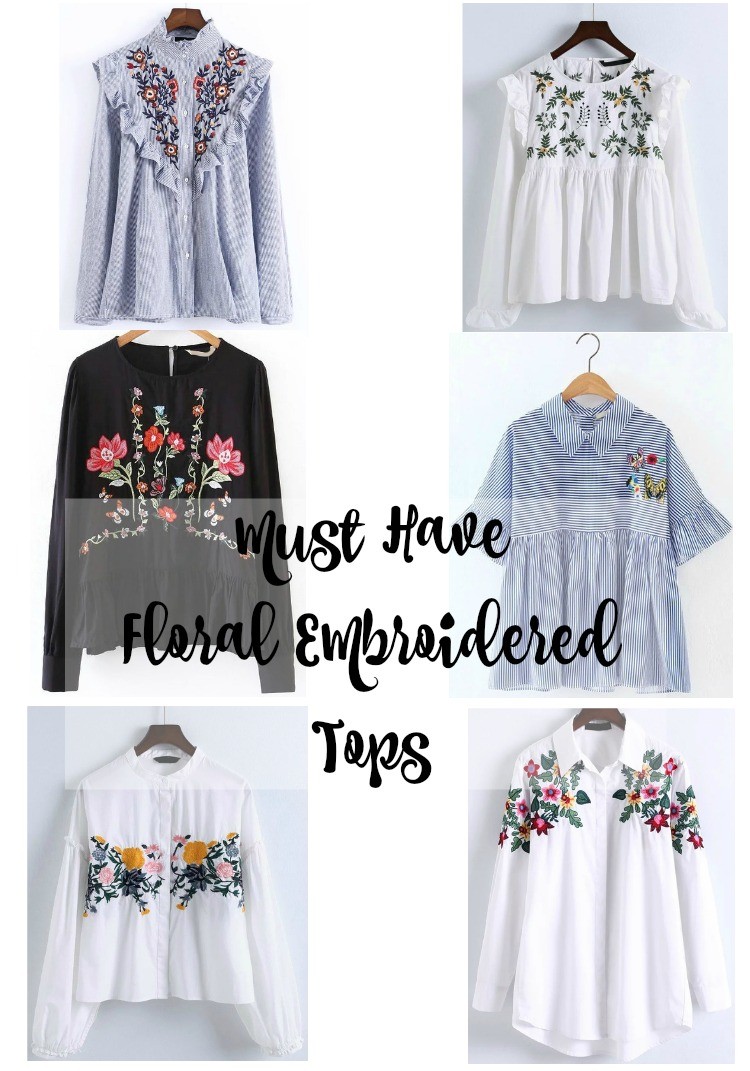 Floral Embroidered Tops, Pretty In Her Pearls, Petite Blogger, Houston Blogger
