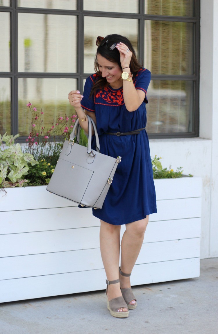 EMBROIDERED SHIFT DRESS , Pretty In Her Pearls, Petite Style Blogger