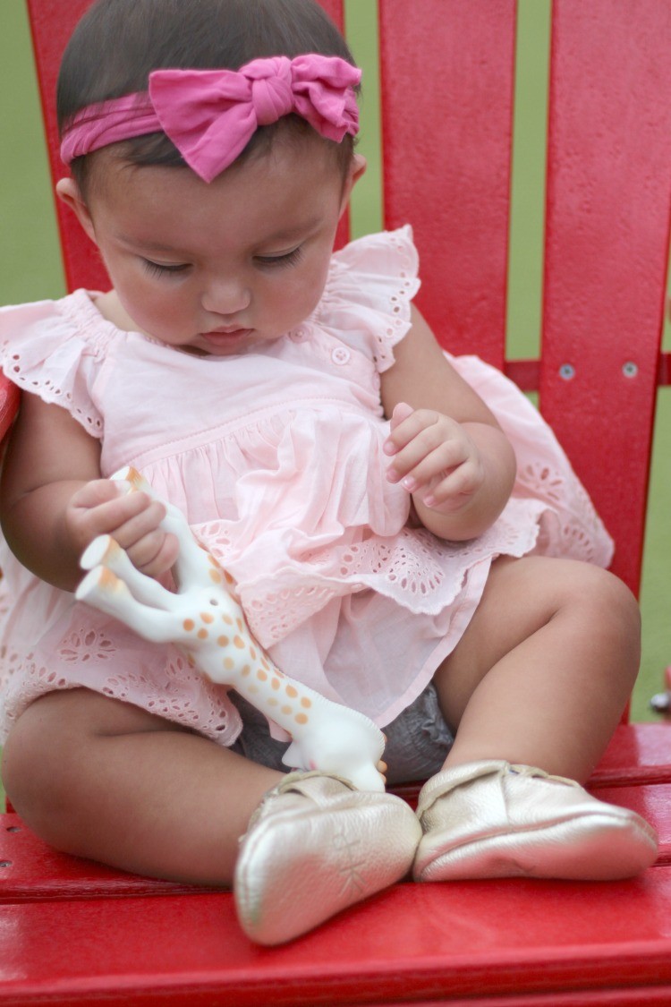 Baby Sofia's first pair of Freshly Picked Mary Jane Mocs, Her 6 month update, and why I'm not worried, Pretty In Her Pearls, Style Blogger
