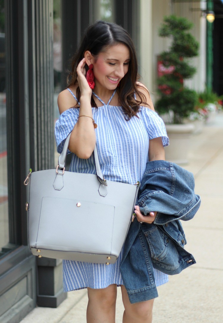 Statement Earrings, Fourth of July Red, white, and blue Outfit, Pretty In Her Pearls, Petite Style Blogger