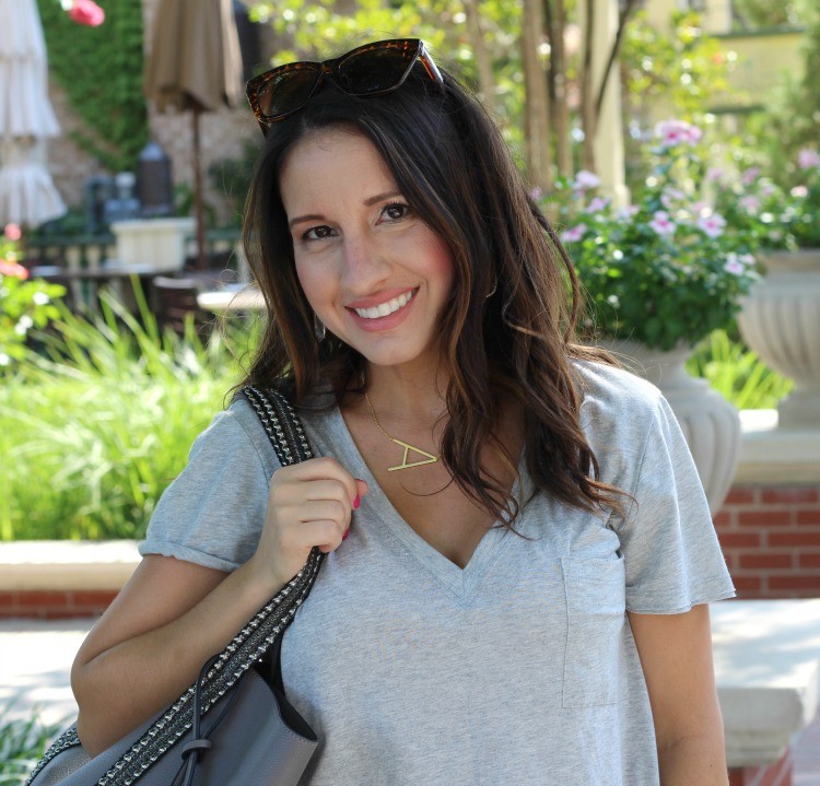 The best grey t-shirt, Pretty In Her Pearls, Style Blogger, Petite Style Blogger