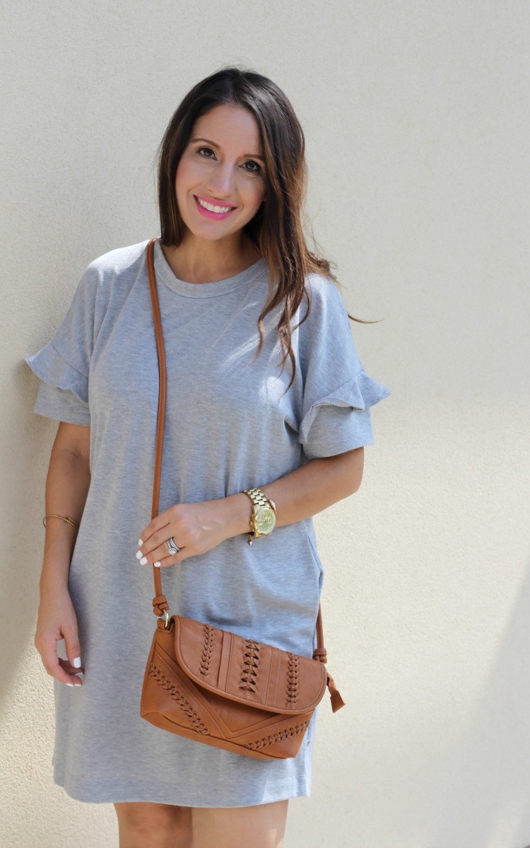 The perfect grey dress, Pretty In Her Pearls, Petite Blogger