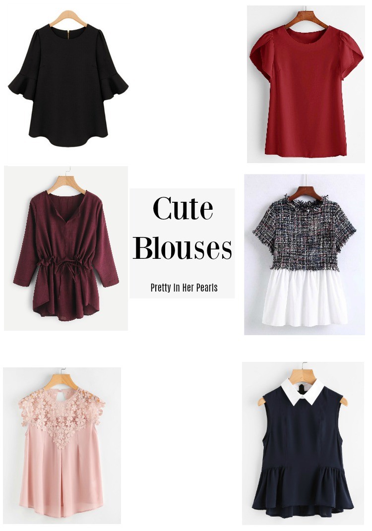 Cute Blouses, Pretty In Her Pearls, Style Blogger