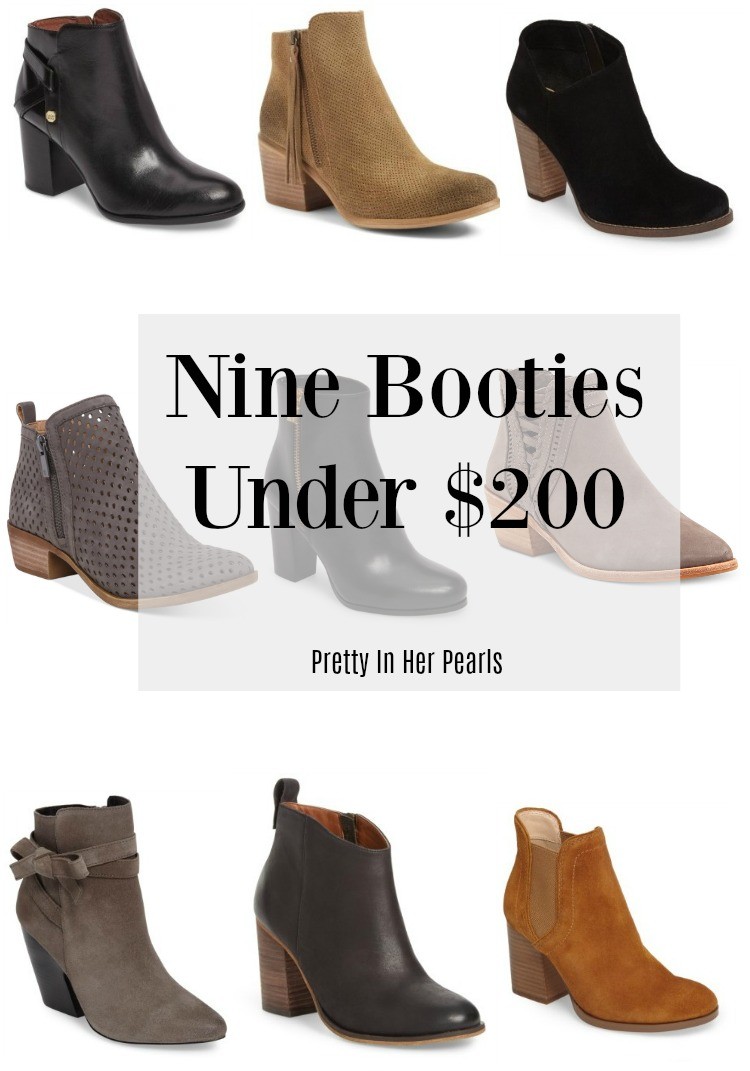Nine Booties Under $200, Pretty In Her Pearls, Style Blogger,