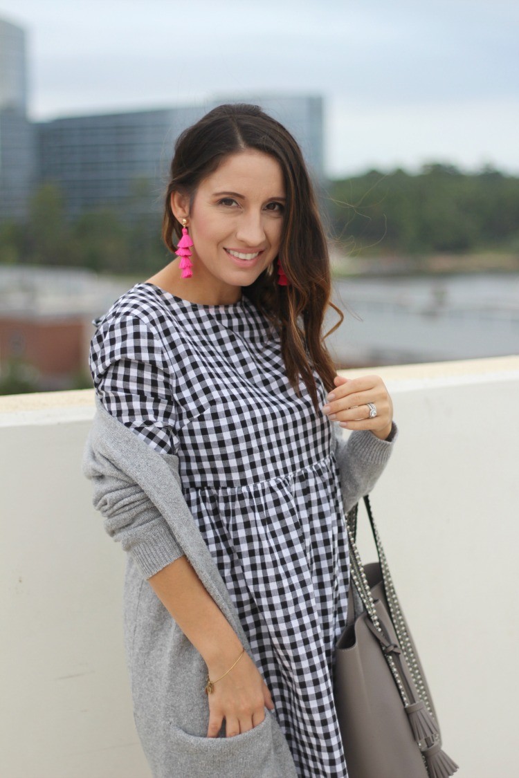 Gingham Dress For Fall - Pretty In Her Pearls