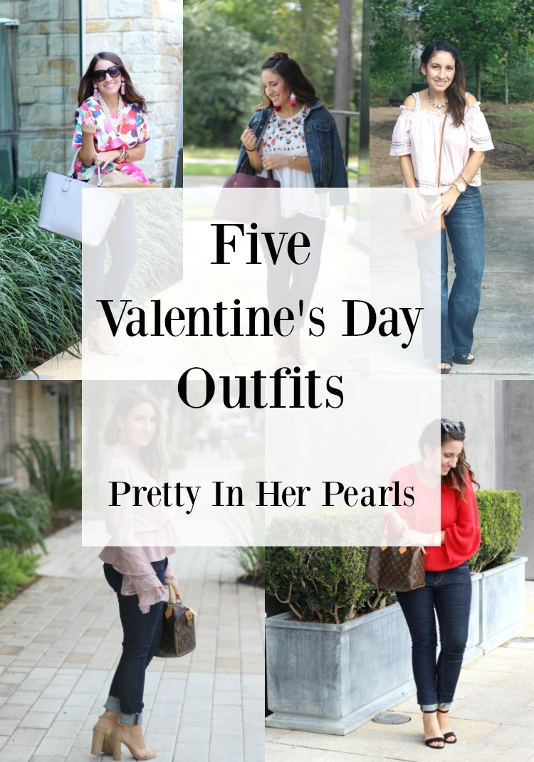 Five Valentine's Day Outfits, Five Outfits, Pretty In Her Pearls, Houston Blogger, Valentines, Petite Blogger