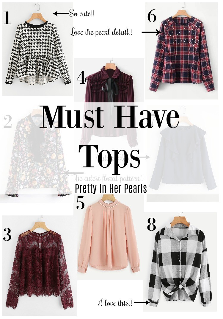 Must Have Tops, Pretty In Her Pearls, Houston Blogger, #houstonblogger #favoritetops #favoriteblouses #romwetops #romwe #momblogger