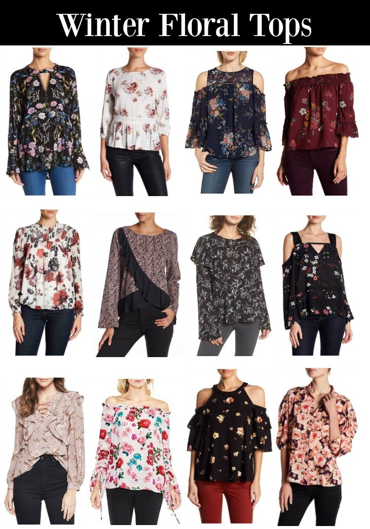 Winter Floral Tops, Floral Tops, Pretty In Her Pearls, Houston Blogger, Style Blogger, Winter Tops