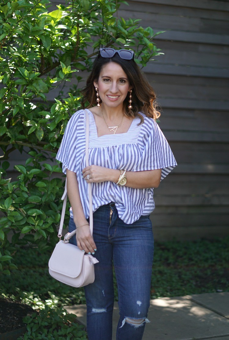 Madewell Butterfly Top and Skinny Jeans - Pretty In Her Pearls