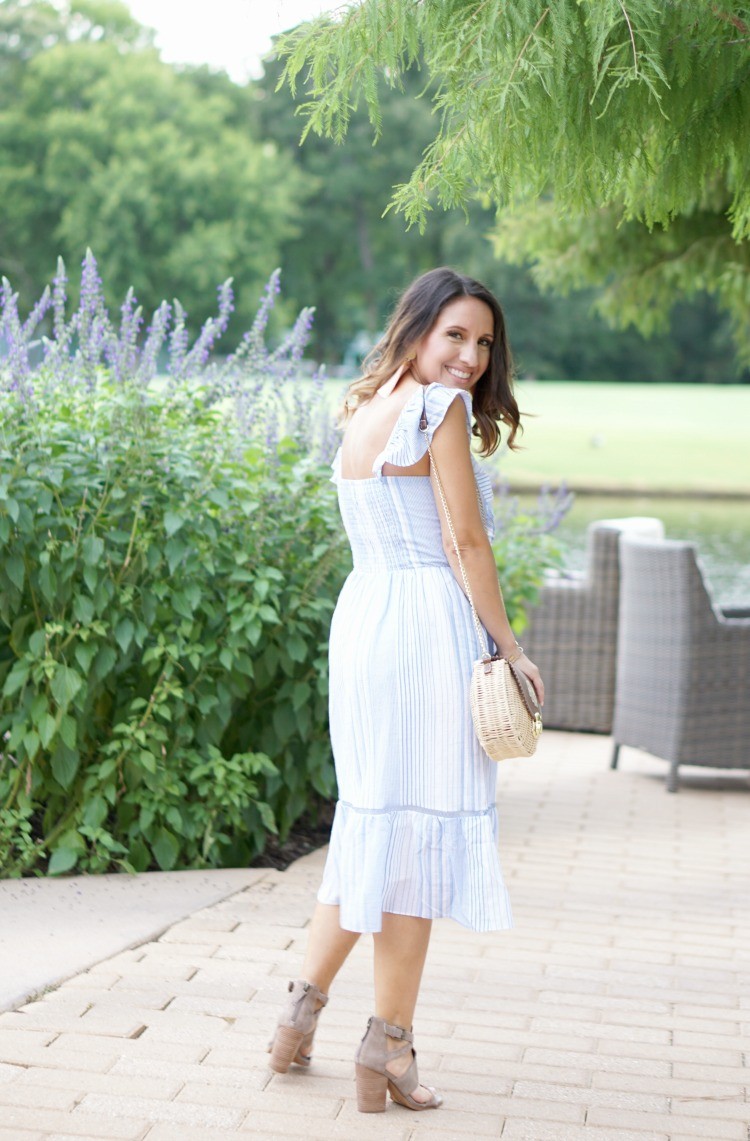 Stripe Ruffle & Lace Sundress