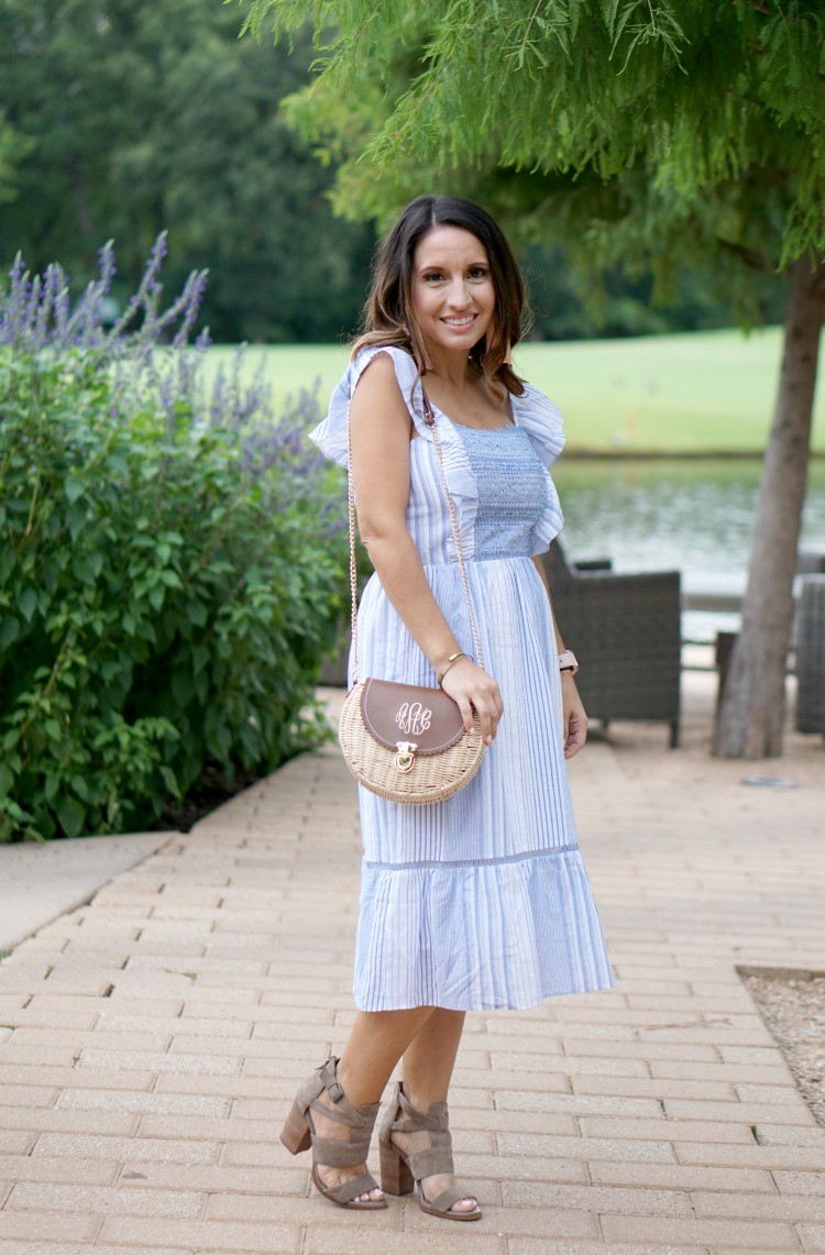 Stripe Ruffle & Lace Sundress