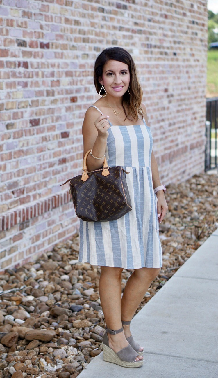 Blue & White Striped Dress + It Has Pockets - Pretty In Her Pearls