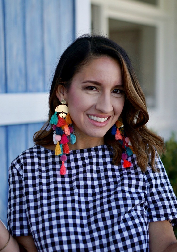Gingham and Stella and Ruby earrings
