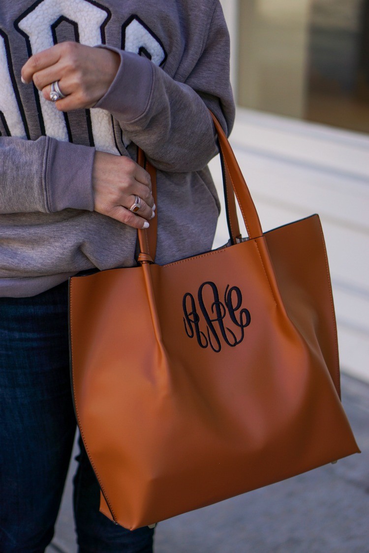 The Perfect Monogrammed Tote and Crossbody bag