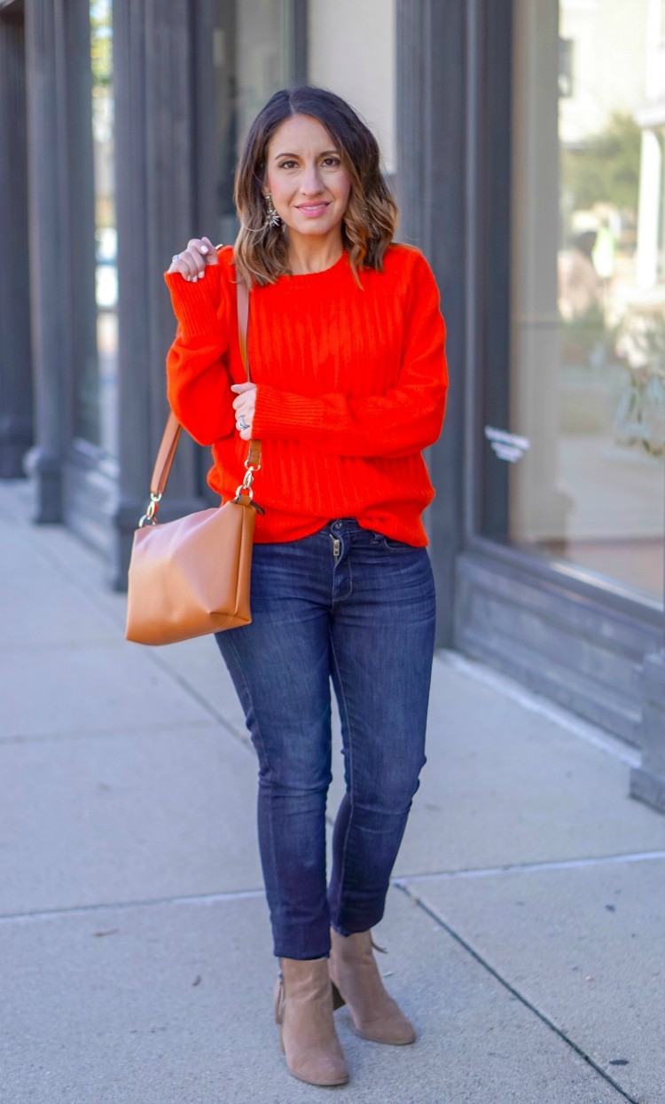 Sweater, jeans and booties