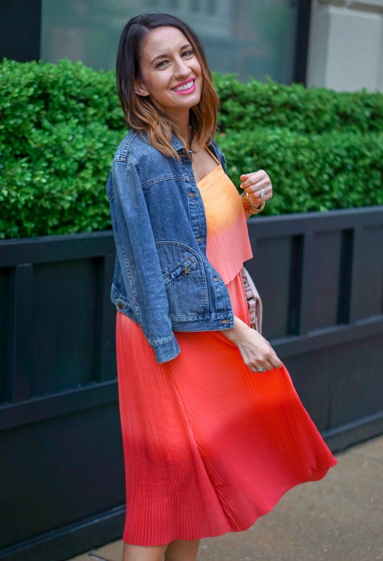 Jean Jacket and the prettiest spring dress