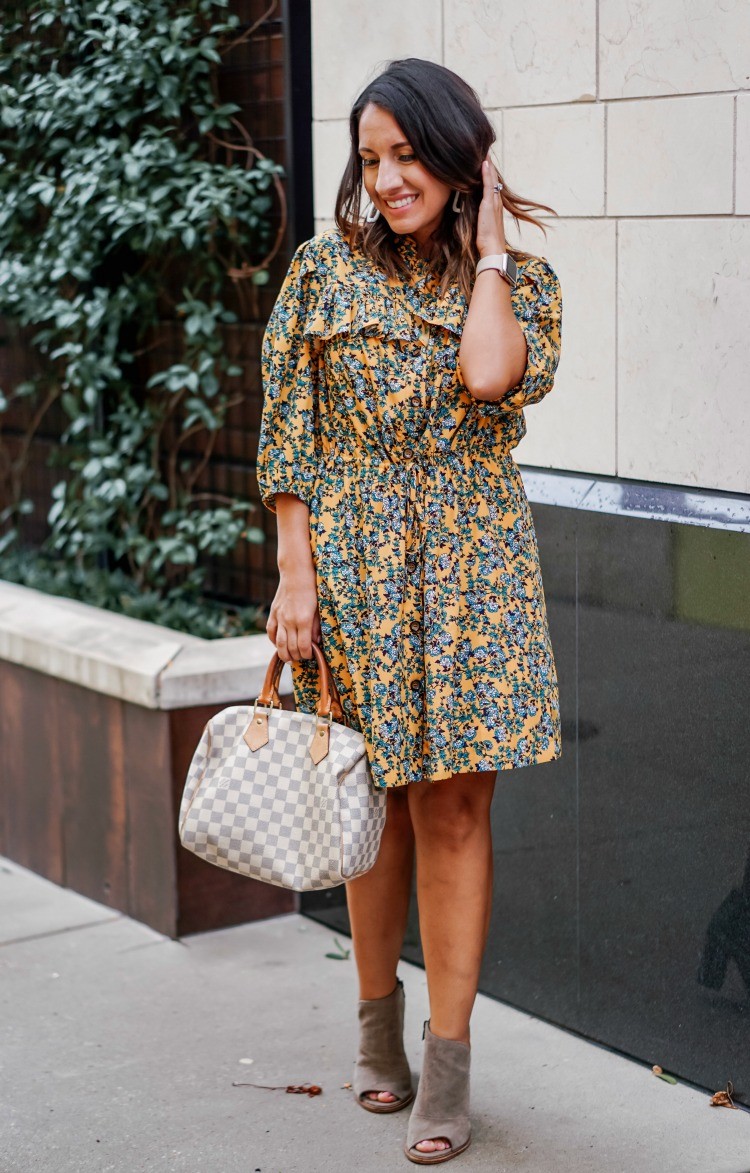 TopShop Yellow and Blue Floral Dress