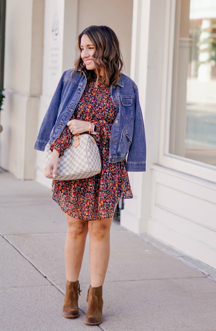 Cute Floral Dress and Jean Jacket