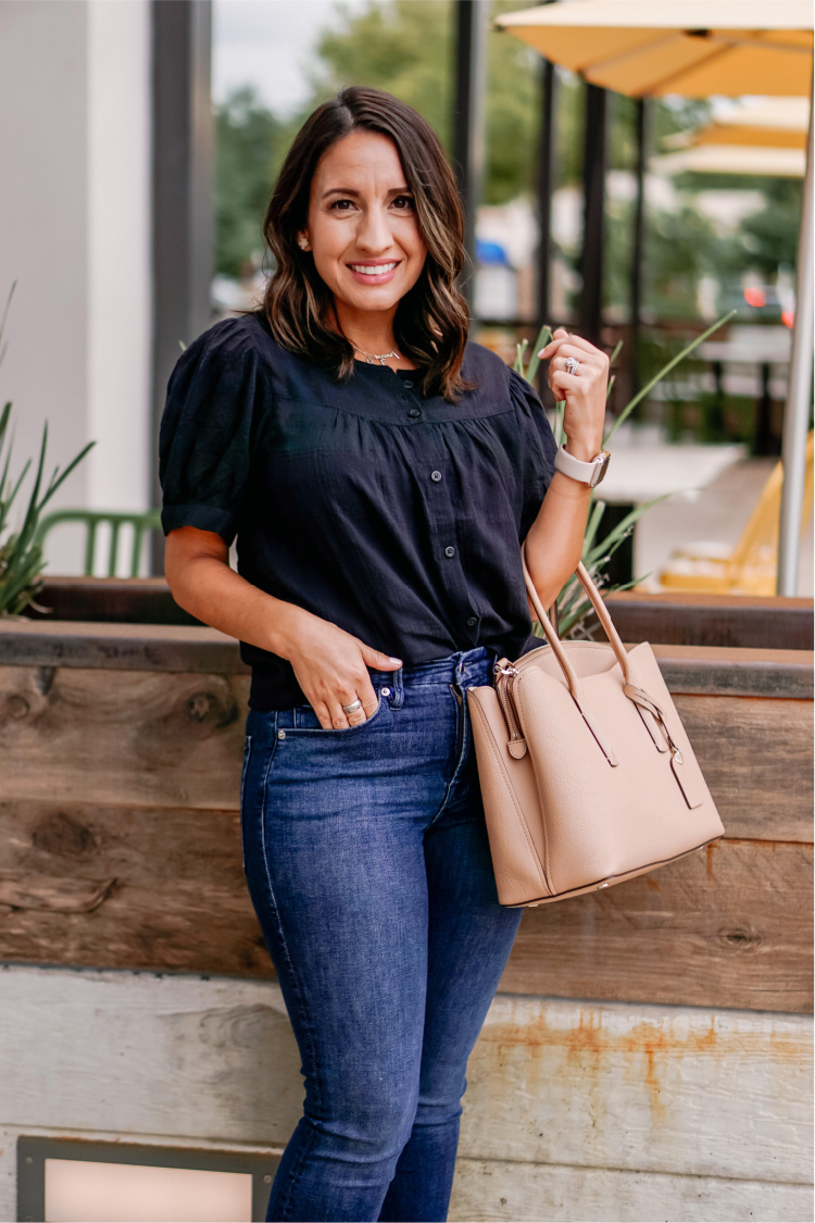 Black Blouse and jeans for Fall