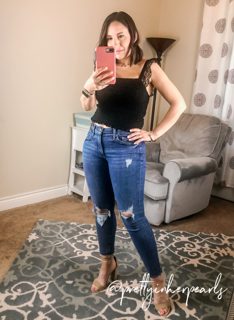 Express Black Top and Skinny Jeans