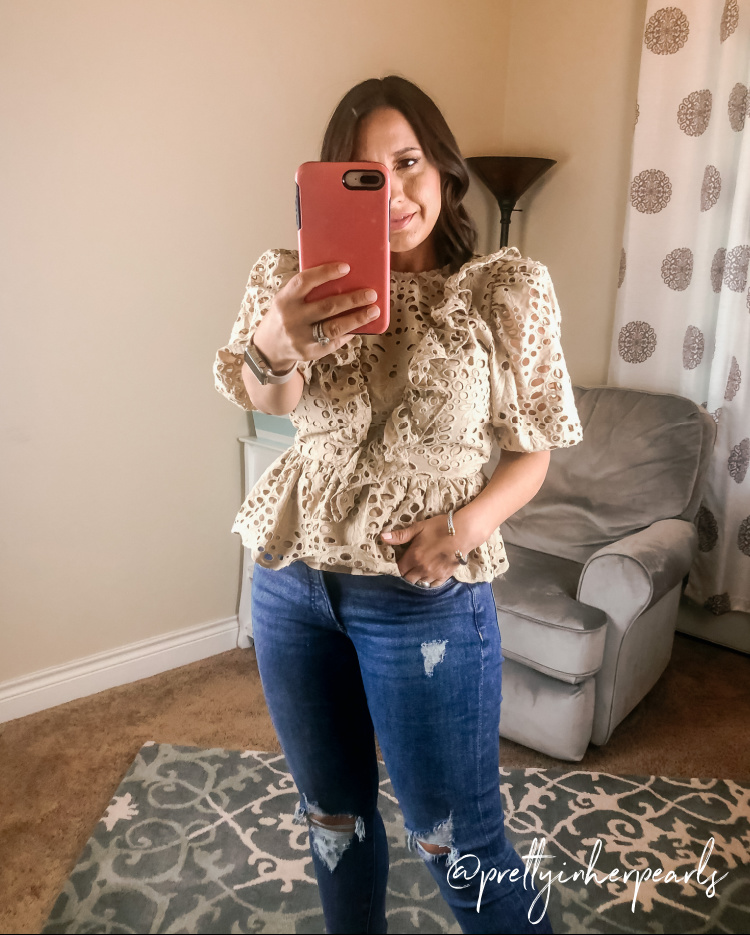 Express Puff Sleeve Top and Skinny Jeans